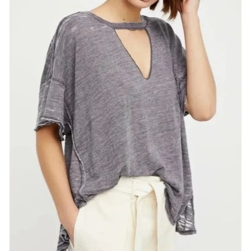 We The Free Jordan Burnout Tee in Faded Indigo Size XS - Picture 6 of 6